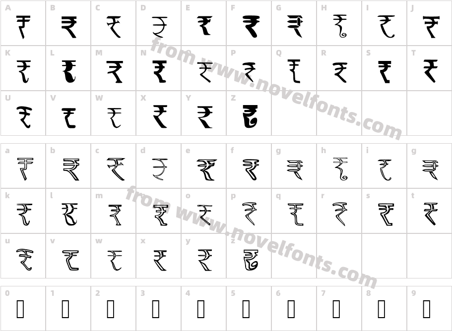 Rupy Font2Character Map