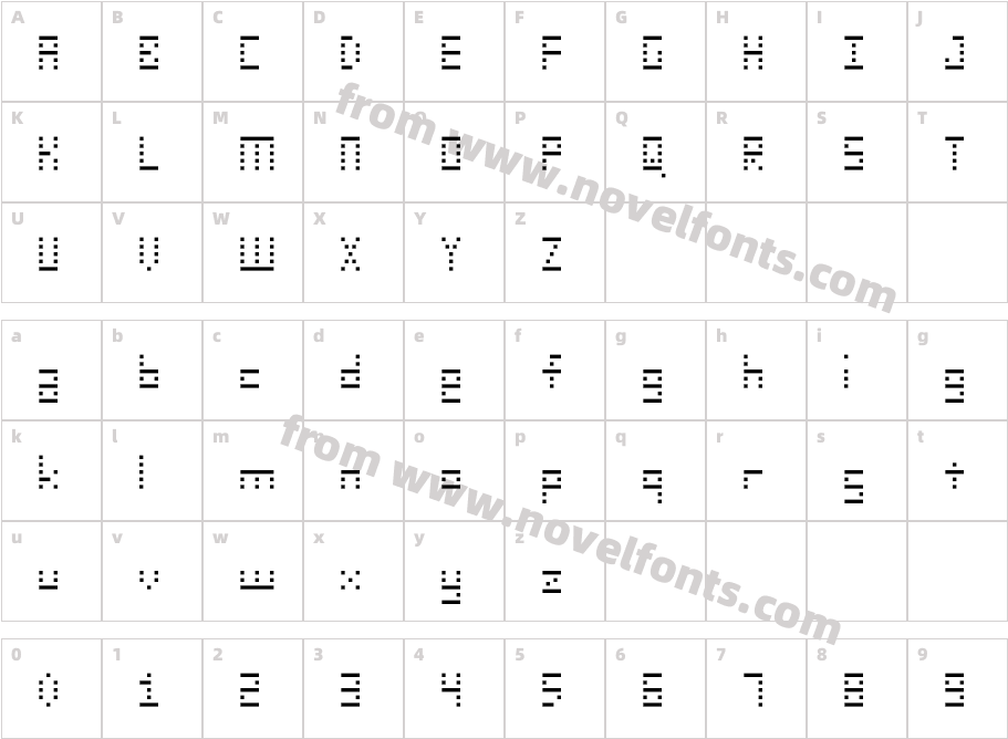 SMdot12xCharacter Map