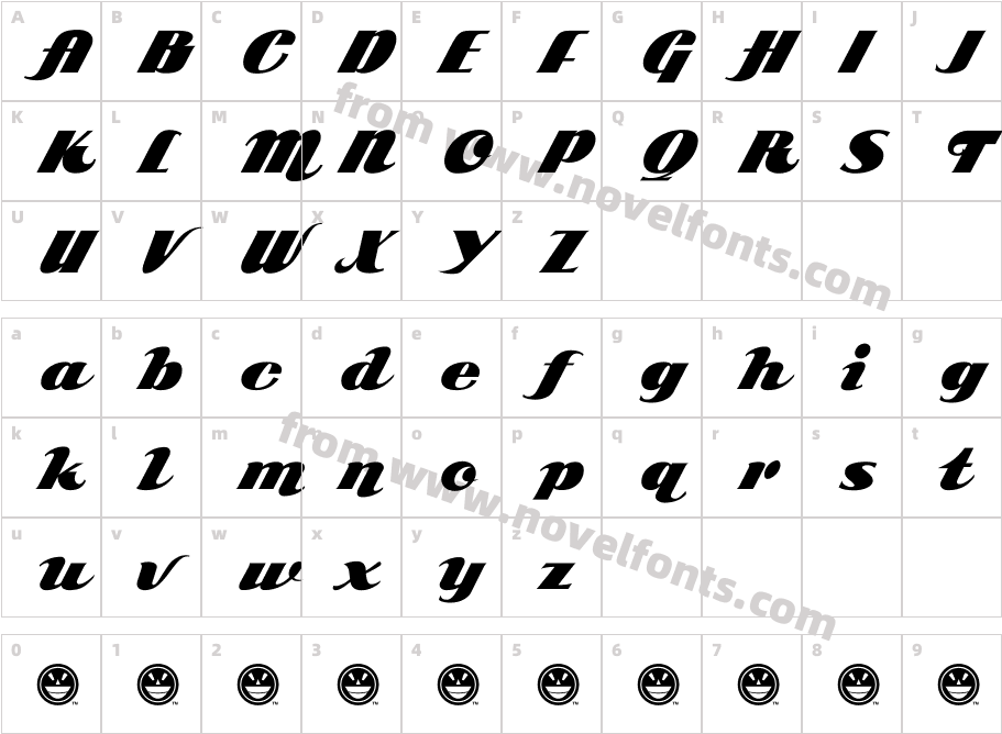 SCRIPT ARB 85 Poster Script NormalCharacter Map