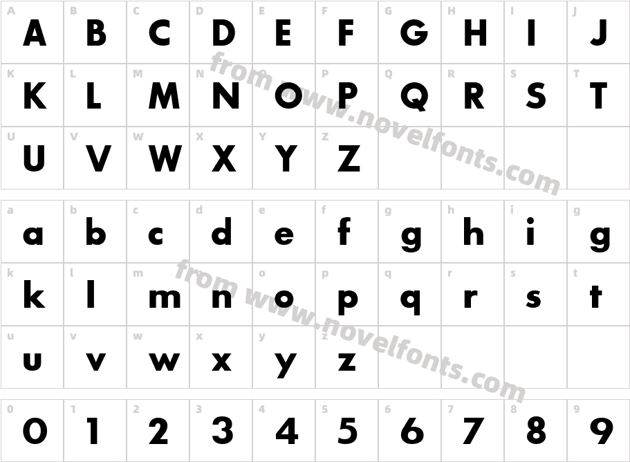 Bougan Black SSi BoldCharacter Map