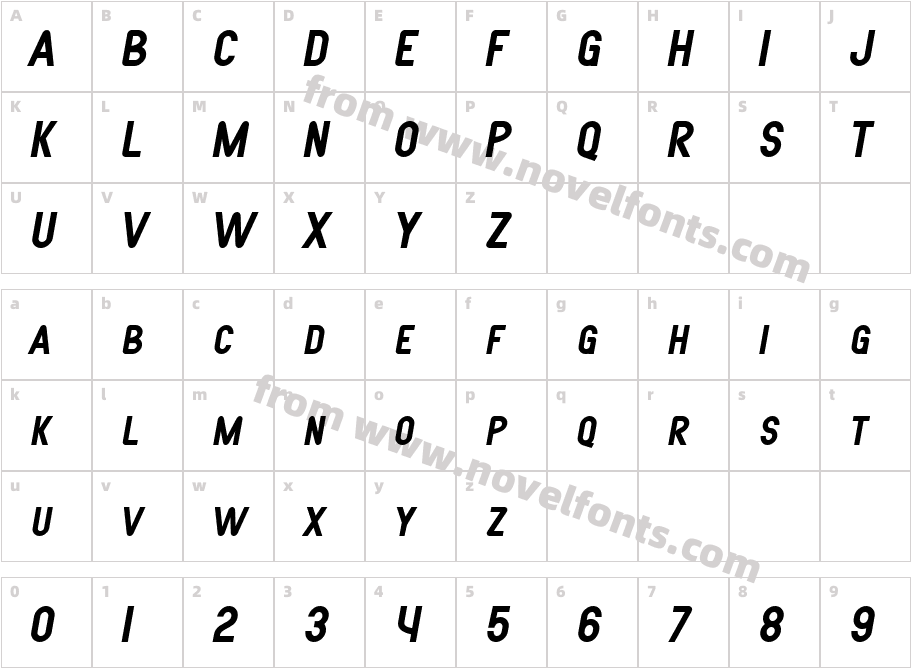 SF Atarian System Bold ItalicCharacter Map