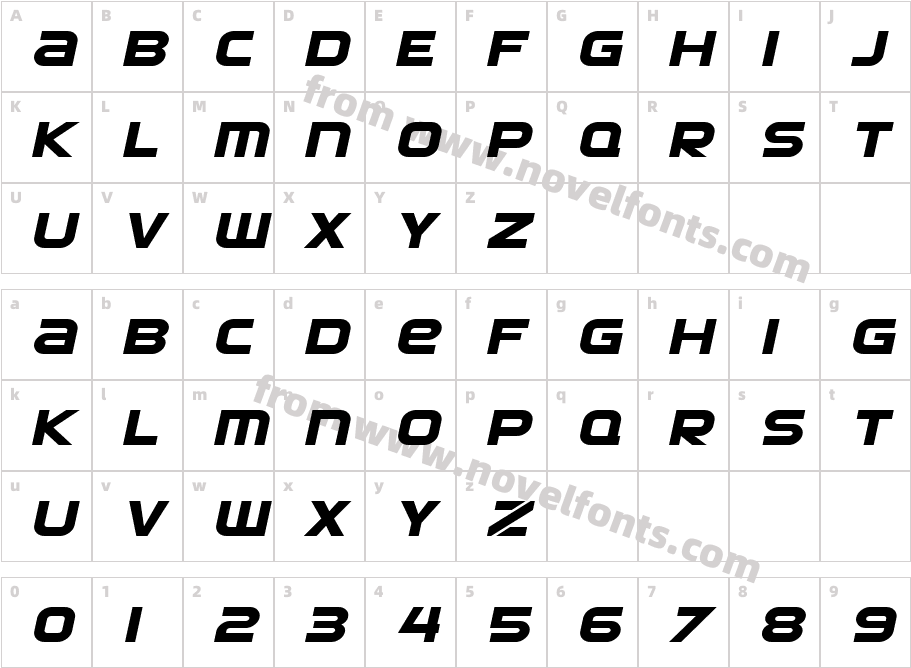 SF Automaton Extended ObliqueCharacter Map