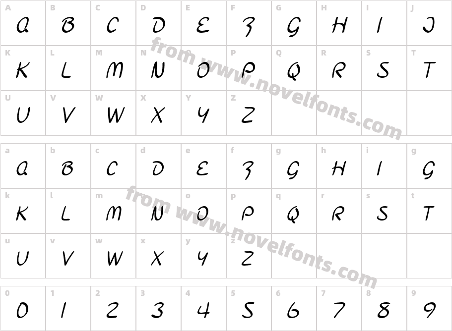 SF Burlington Script SC BoldCharacter Map