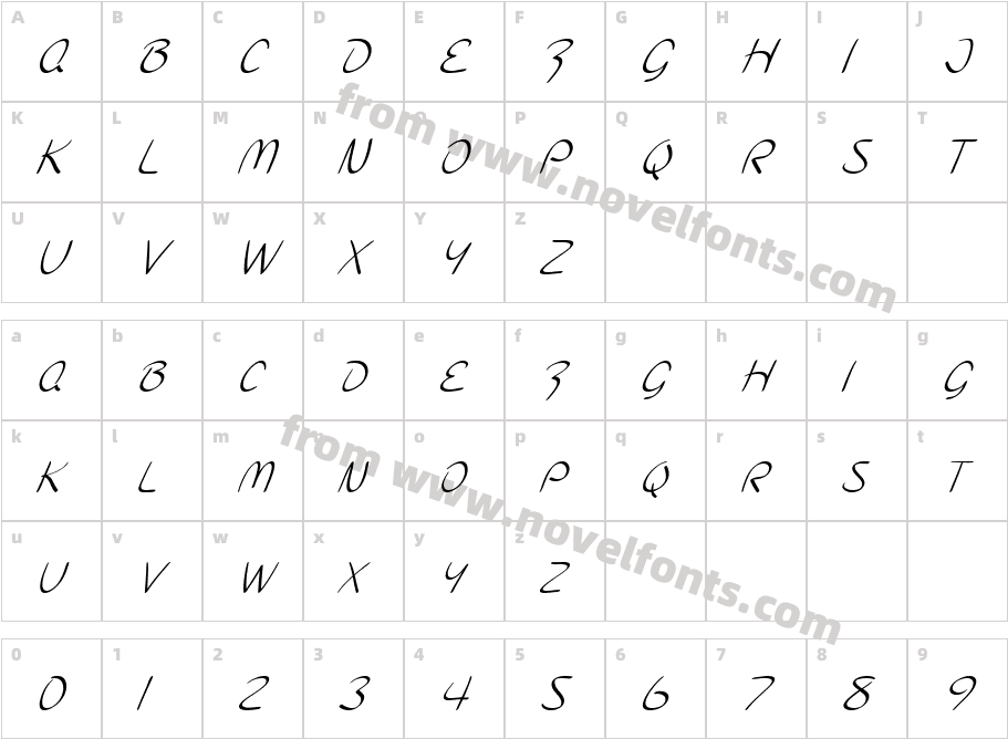 SF Burlington Script SC ItalicCharacter Map