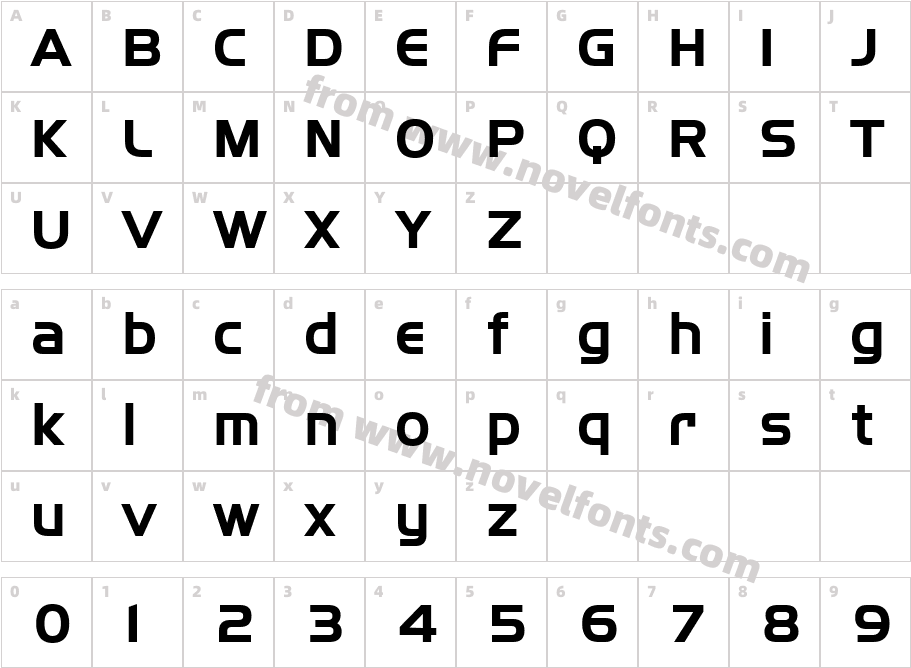 SF Fourche BoldCharacter Map