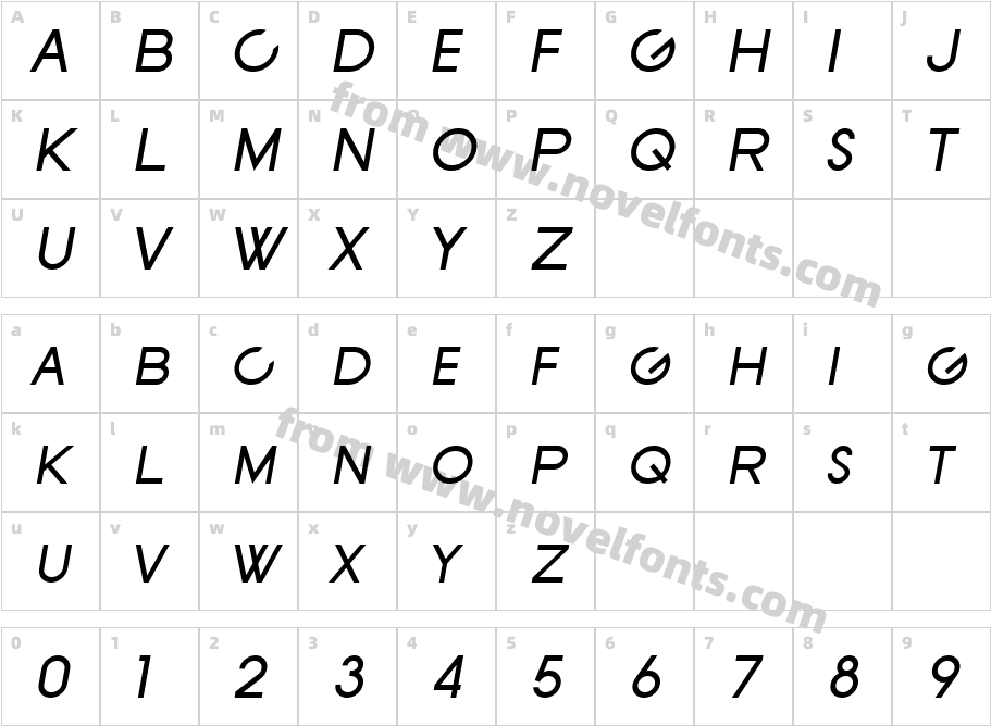 SF New Republic SC ItalicCharacter Map