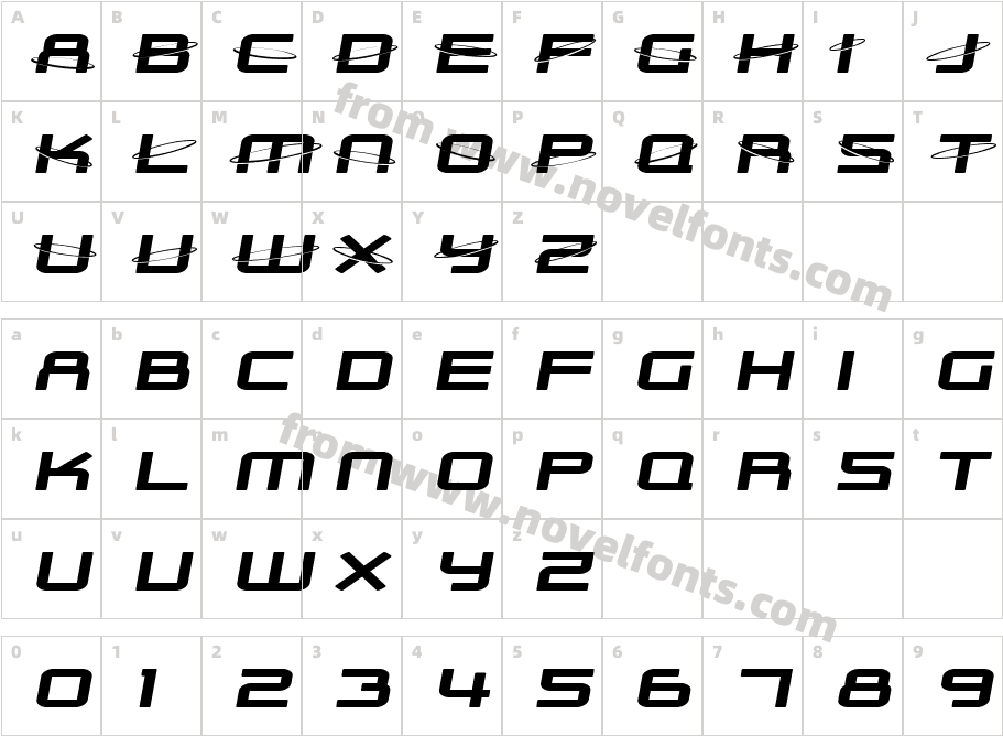 SF Outer Limits ExtendedCharacter Map