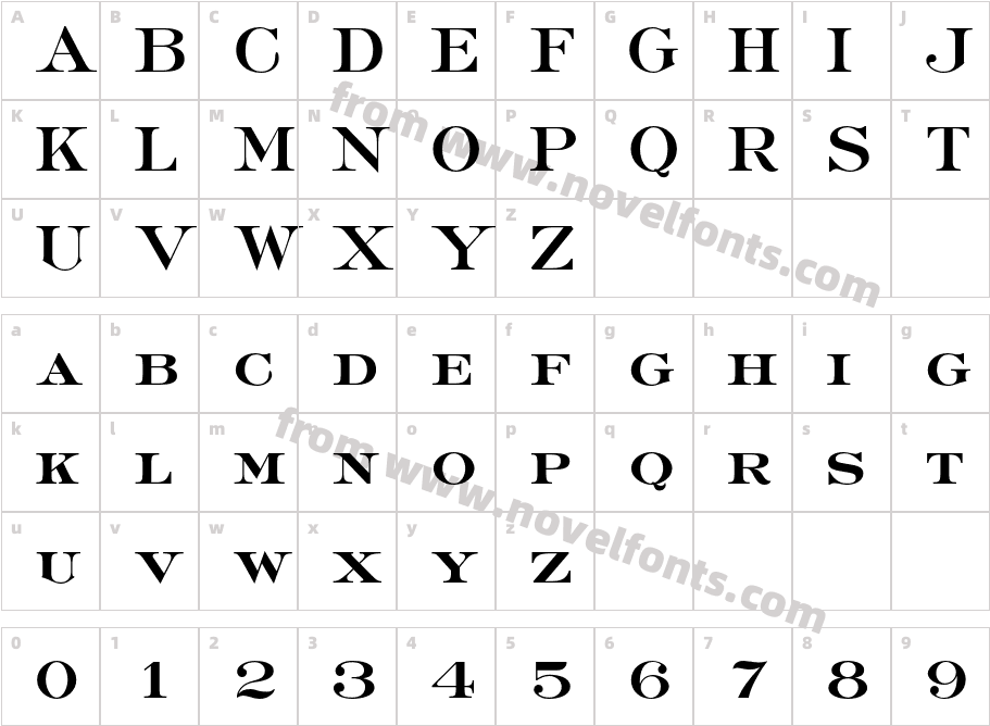 Sackers Roman Heavy ATCharacter Map