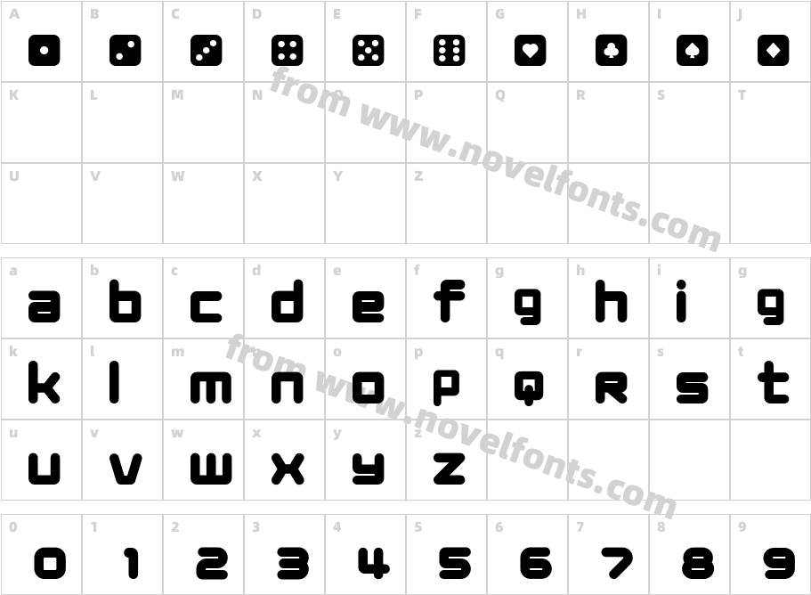 Saicorops BoldCharacter Map