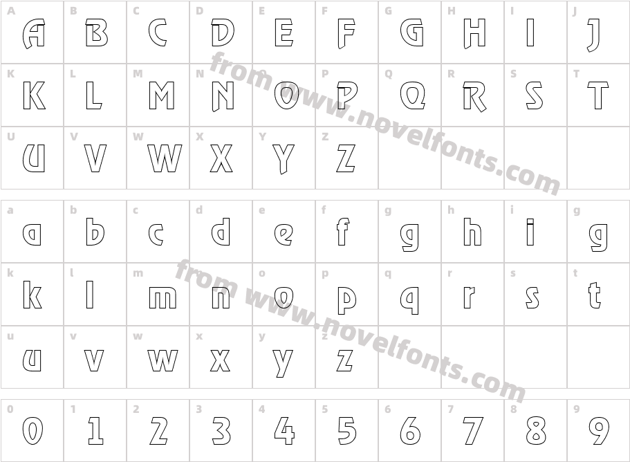 Sal Becker Outline BoldCharacter Map