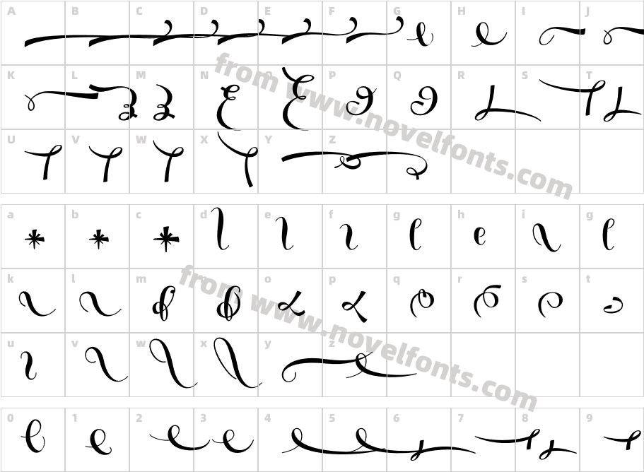 Salamander Ornaments BoldCharacter Map