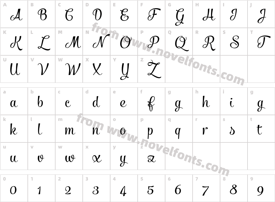 Salamander ScriptCharacter Map