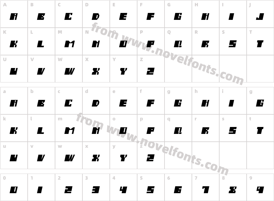 Salmiak ItalicCharacter Map