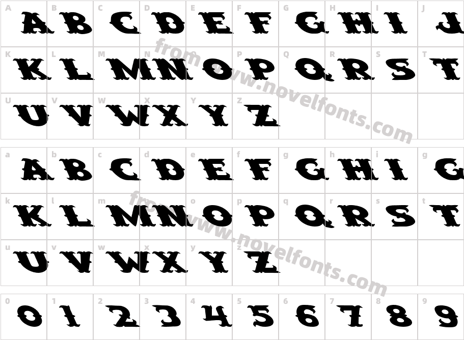 Saloon Ext Wd LeftiCharacter Map