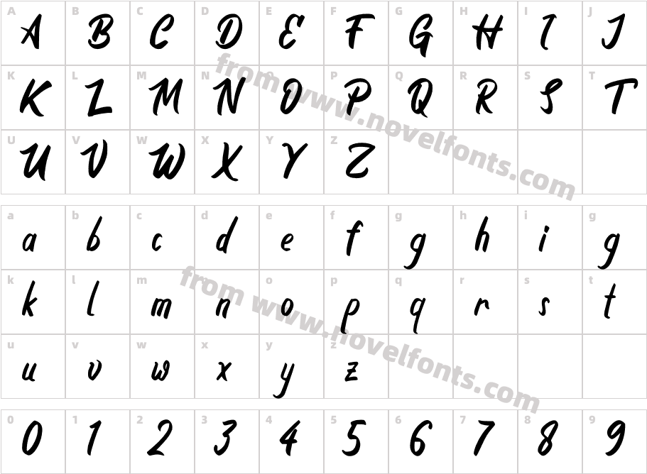 BoynaRegularCharacter Map