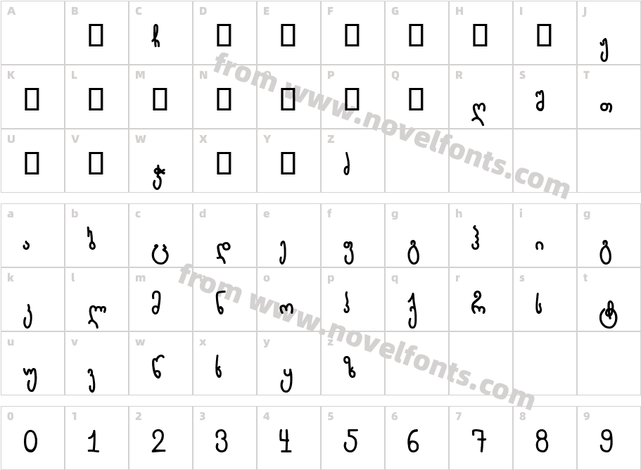 San Hel BoldCharacter Map