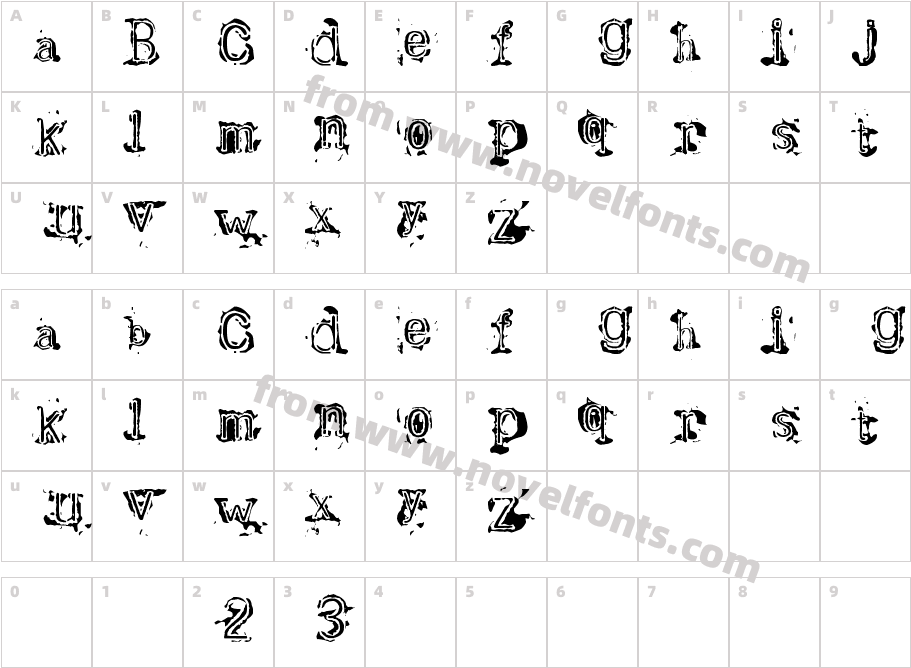 BracilleCharacter Map