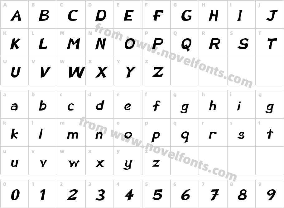 Sarah ItalicCharacter Map