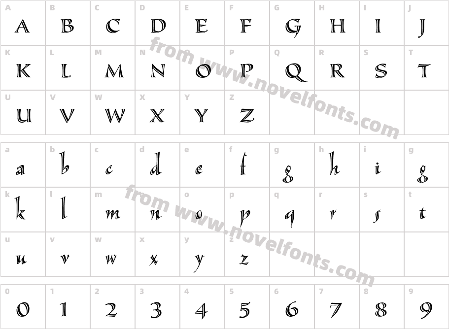 Sassafras LxCharacter Map