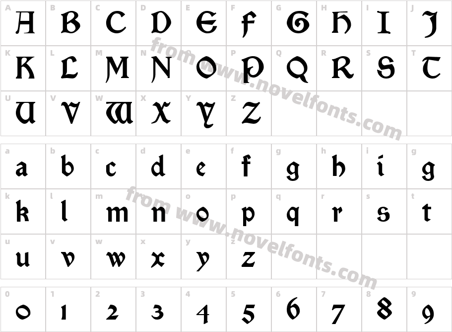 Satanick RegularCharacter Map