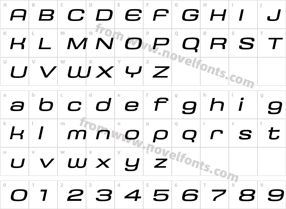 Saturn Extended ItalicCharacter Map