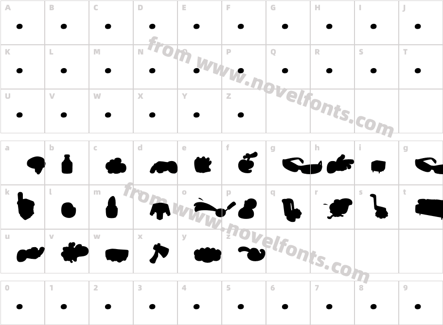 Sauna Dingbats BackgroundCharacter Map