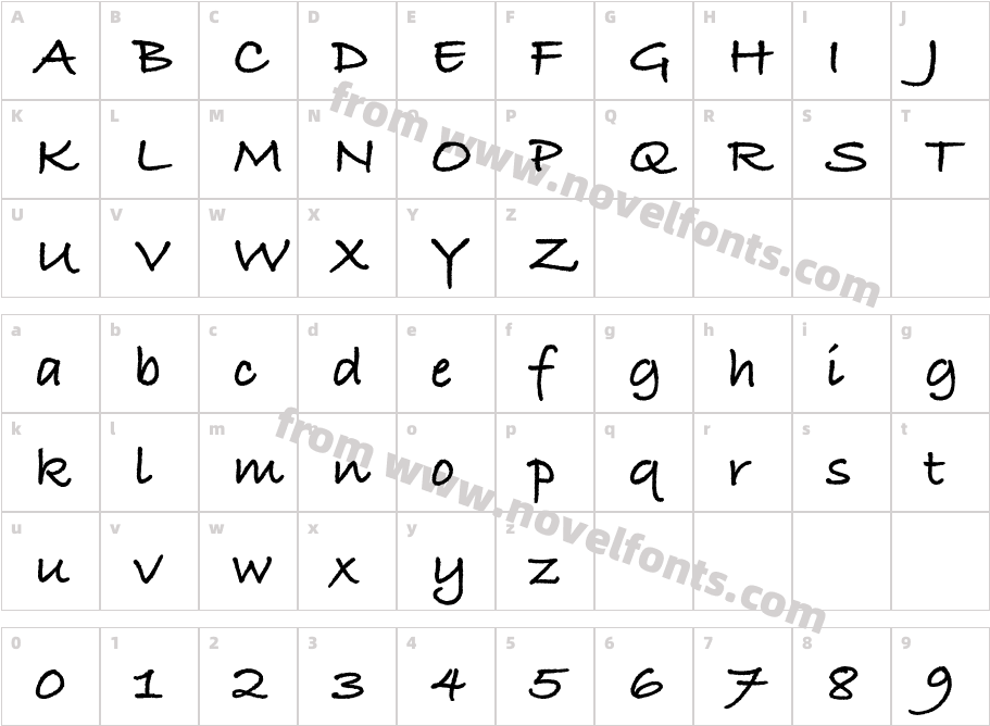 Bradley Hand ITC Std BoldCharacter Map