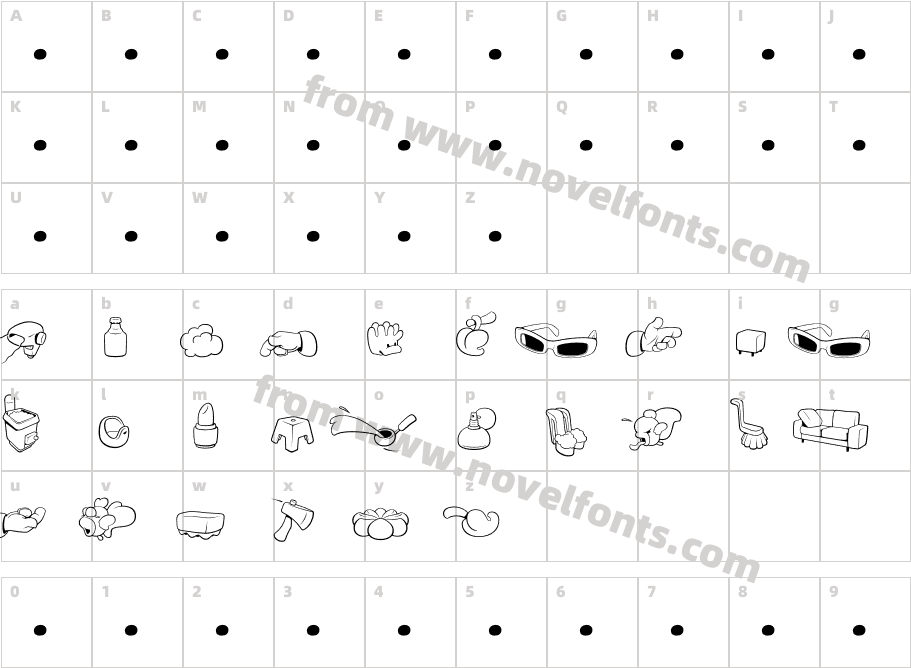 Sauna Dingbats OutlineCharacter Map