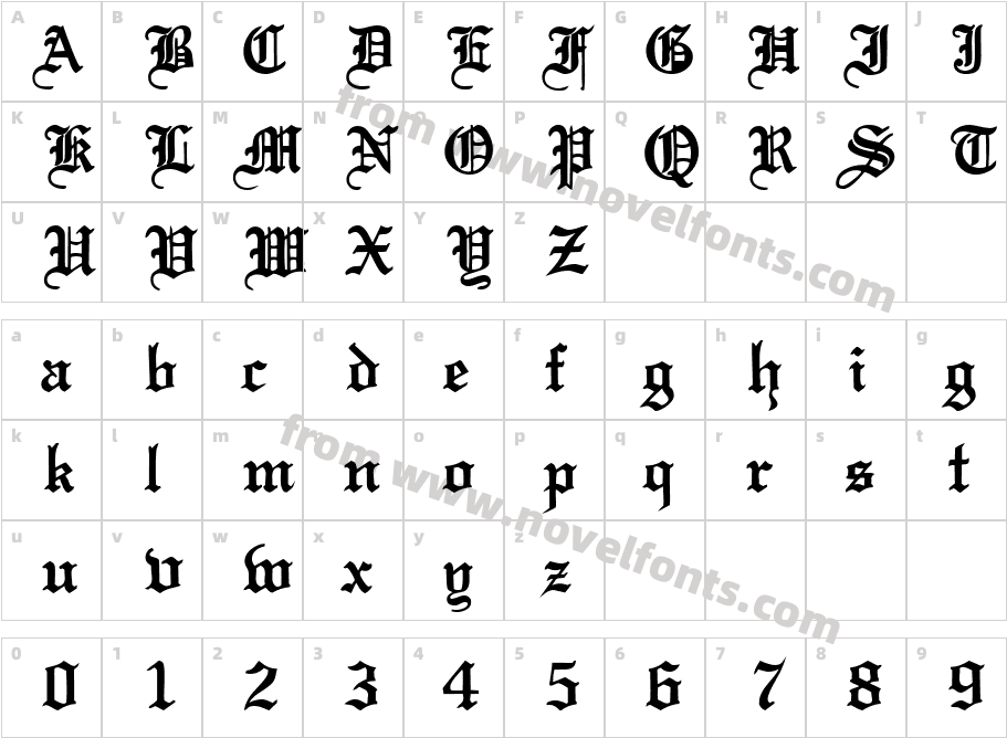 SchamSSK BoldCharacter Map