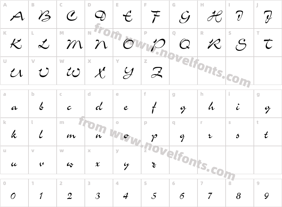 Scheherezade Condensed RegularSWFTECharacter Map