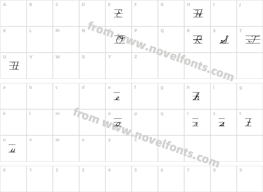 School Cursive Guides DemoCharacter Map