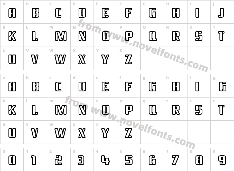 Braeside OutlineCharacter Map