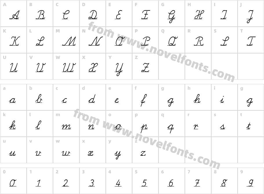 SchulschriftB L1Character Map