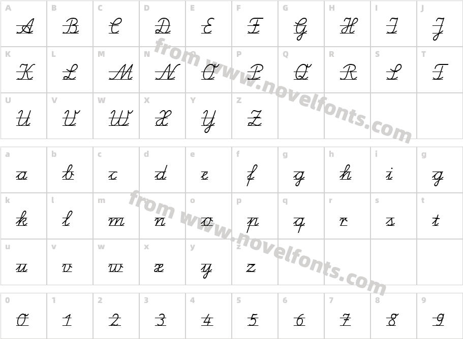 SchulschriftB L2Character Map