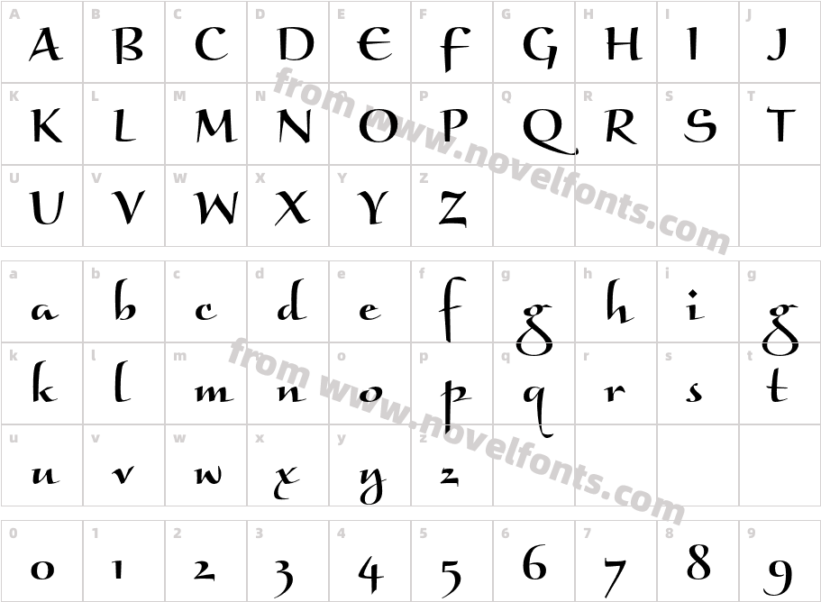 BraganzaITCStd-RegularCharacter Map