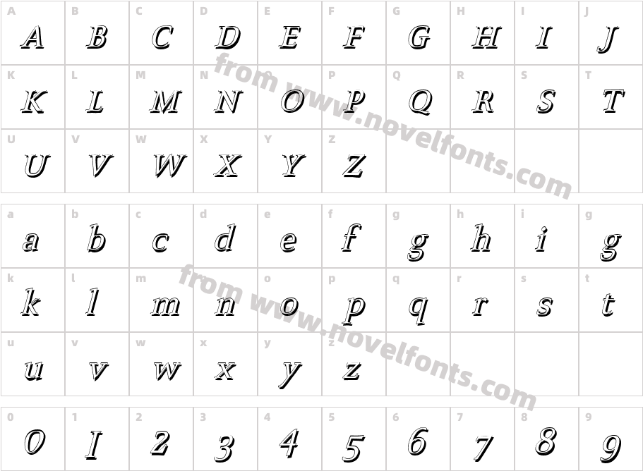 ScoriaH SlantedCharacter Map