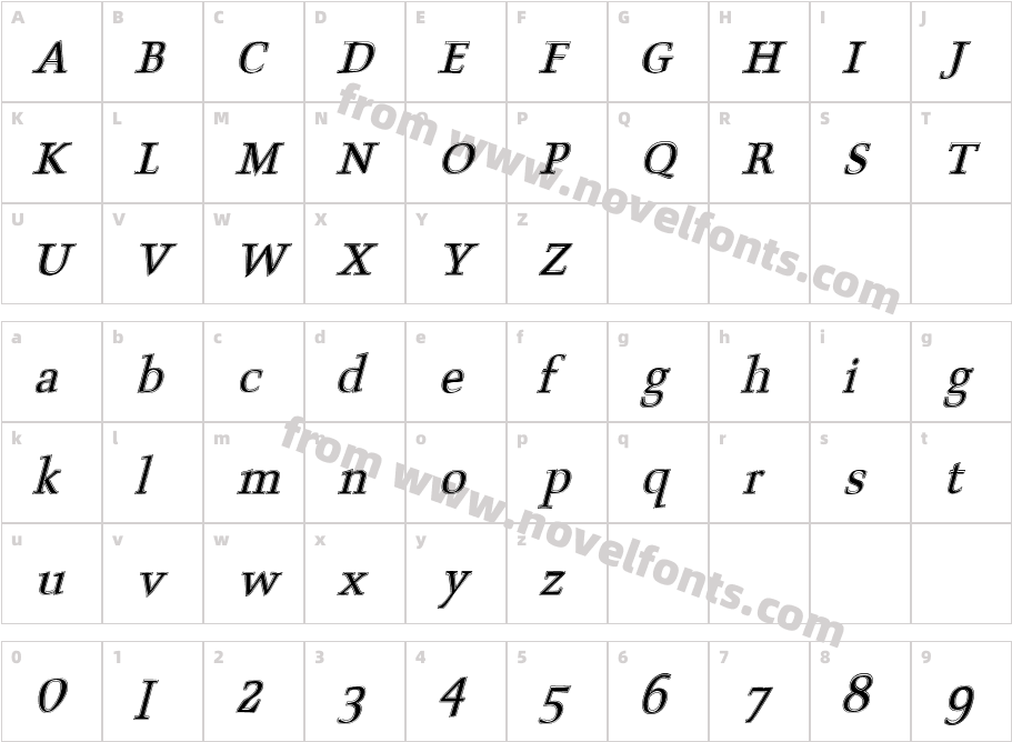 ScoriaI SlantedCharacter Map