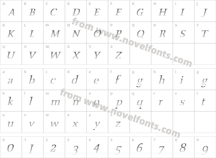 ScoriaM SlantedCharacter Map