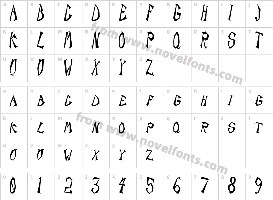 Scorpion Condensed BlackSWFTECharacter Map