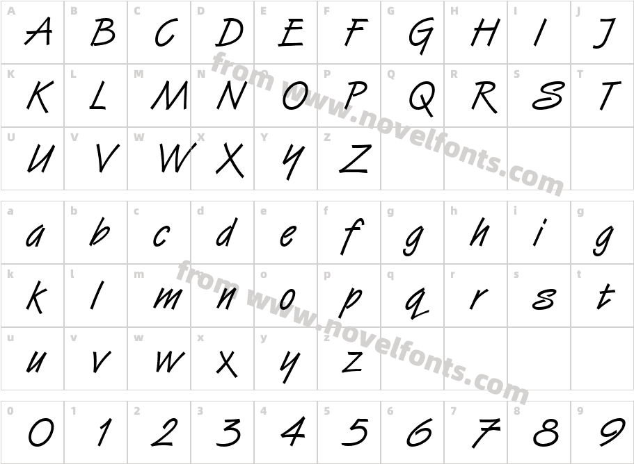 Script H850 RegularCharacter Map