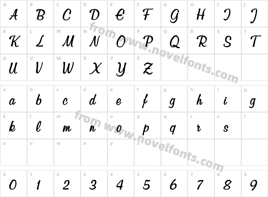 Script3 BoldCharacter Map