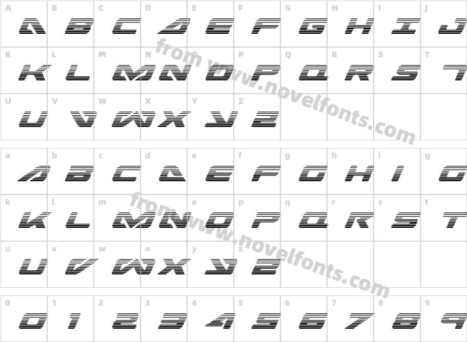 Sea Dog Gradient ItalicCharacter Map