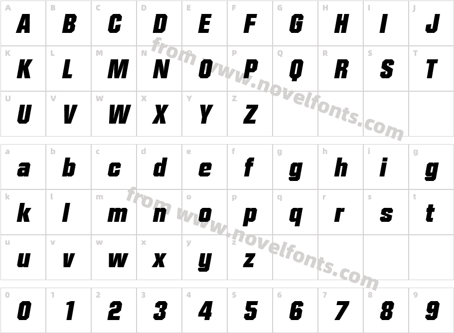 Sean Becker Heavy ItalicCharacter Map