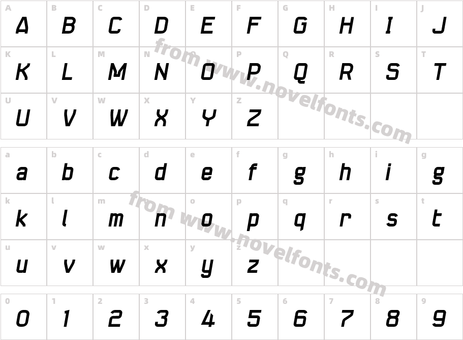 Seize Bold ItalicCharacter Map