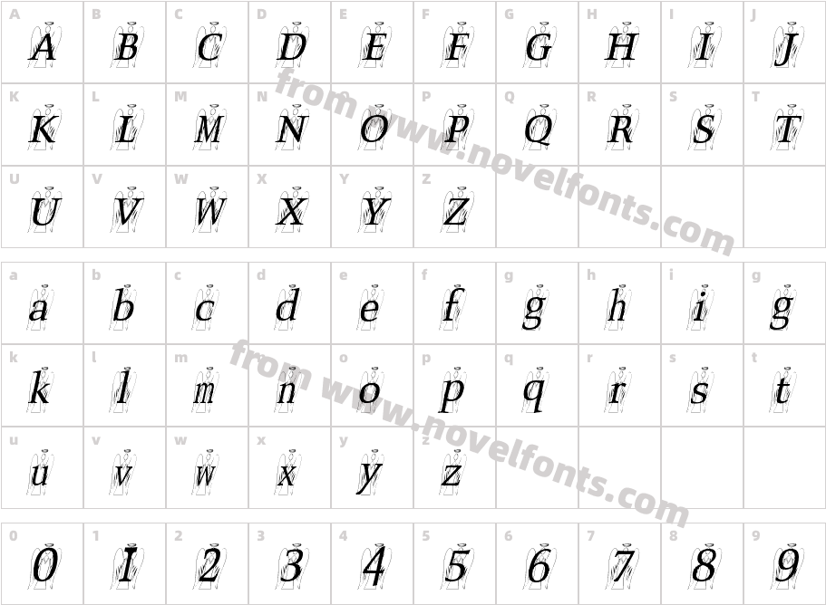 Seraph SlantedCharacter Map