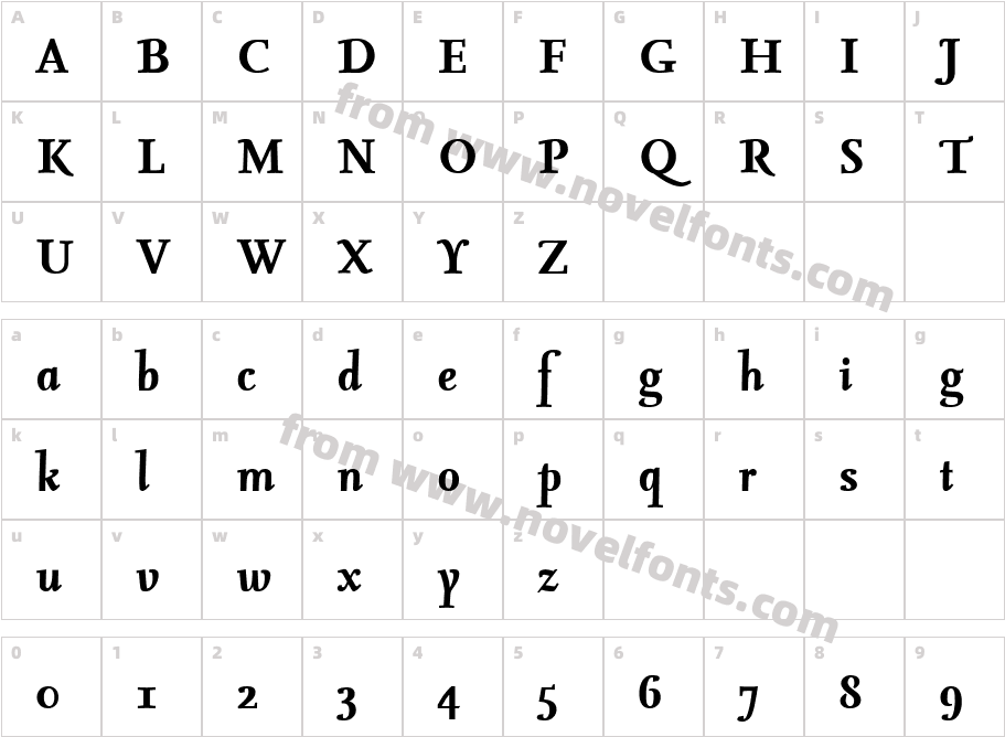 Seria Bold ItalicCharacter Map