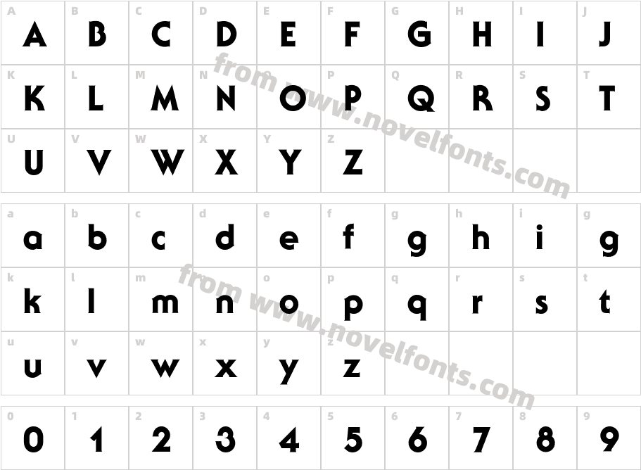 Serif GothicEF HeavyCharacter Map