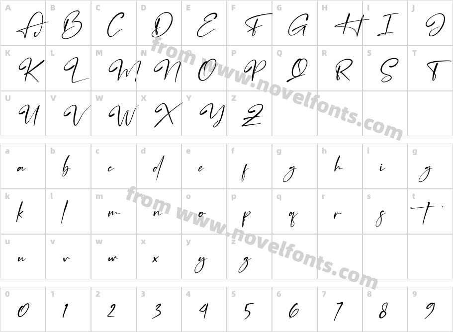 Brandon Smith ItalicCharacter Map