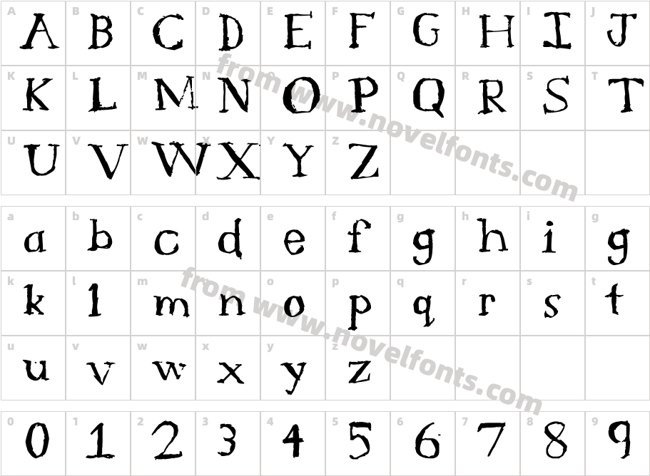 Serif SketchCharacter Map