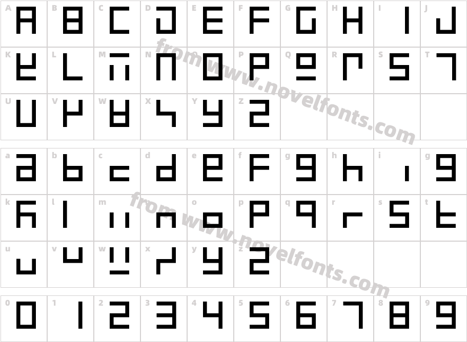 7-Segment Normal RegularCharacter Map